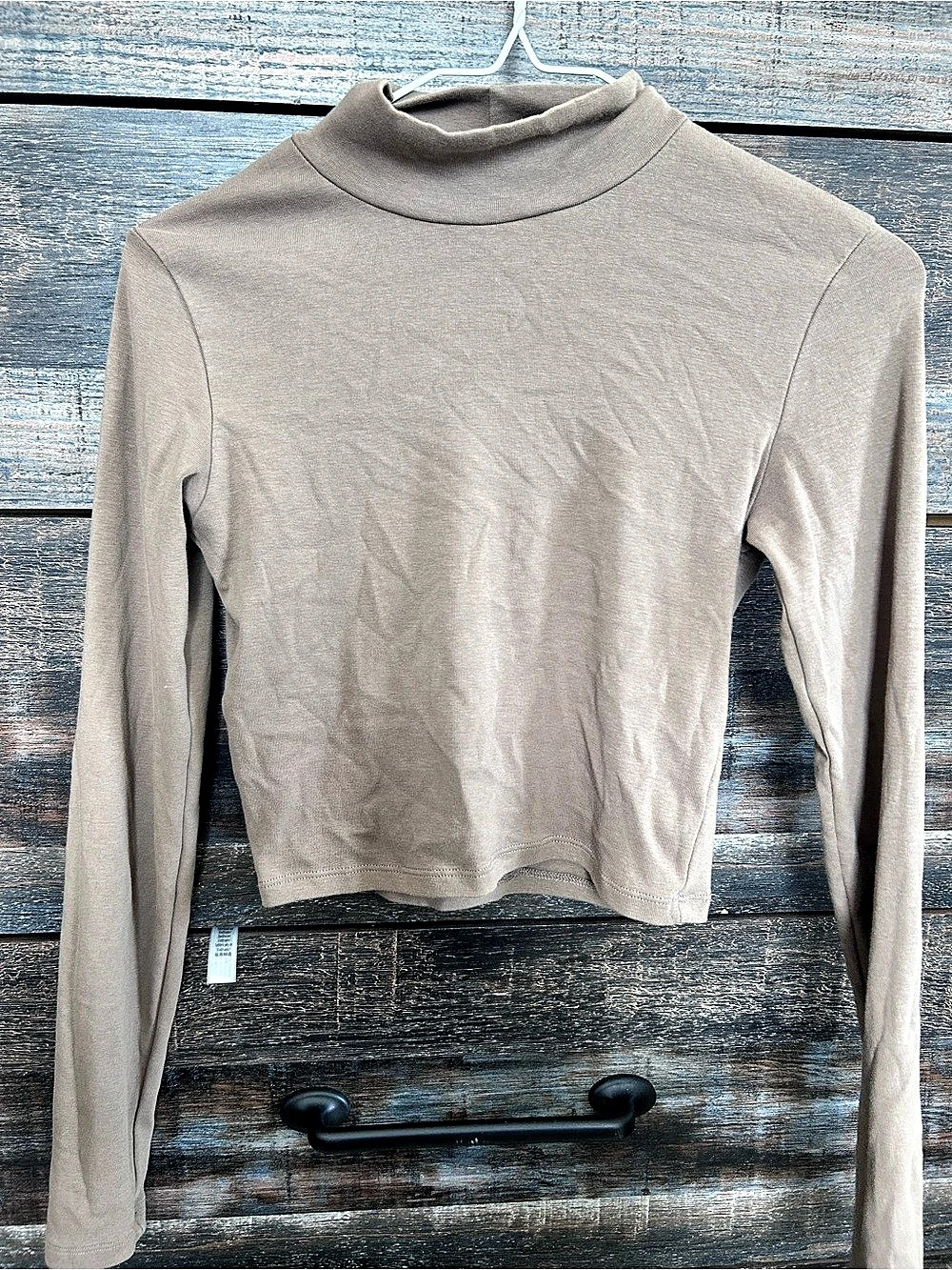 ZARA Mock Neck Long Sleeve in Brown Size Small
